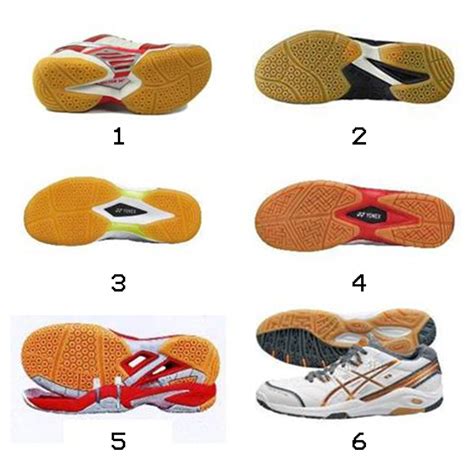 gum sole shoes for badminton.